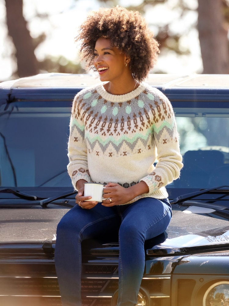 Joe Browns Cream Seasonal Snug Fairisle Jumper - Image 1 of 7 Joe Browns Cream Seasonal Snug Fairisle Jumper - Image 1 of 7