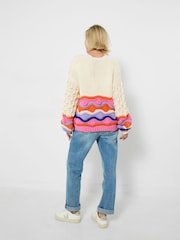 Joe Browns Cream V-Neck Floral Cardigan - Image 4 of 7