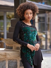 Joe Browns Black Devore Jersey Tunic Top - Image 2 of 7