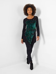 Joe Browns Black Devore Jersey Tunic Top - Image 5 of 7
