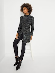Joe Browns Grey Floral Pattern Tunic Top - Image 6 of 7