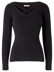 Joe Browns Black Cross Front Jumper - Image 7 of 7