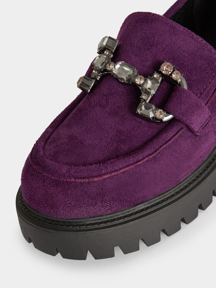 Joe Browns Purple Chunky Microfibre Loafers - Image 4 of 4 Joe Browns Purple Chunky Microfibre Loafers - Image 4 of 4