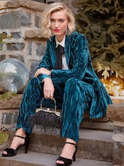 Joe Browns Blue Crushed Velour Jacket - Image 1 of 7