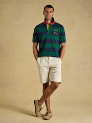 Joules Official Burghley Green & Navy Cotton Pique Polo Shirt - Image 8 of 11
