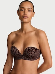Victoria's Secret Leopard Brown Add 2 Cups Push Up Bombshell Strapless Bra - Image 2 of 3