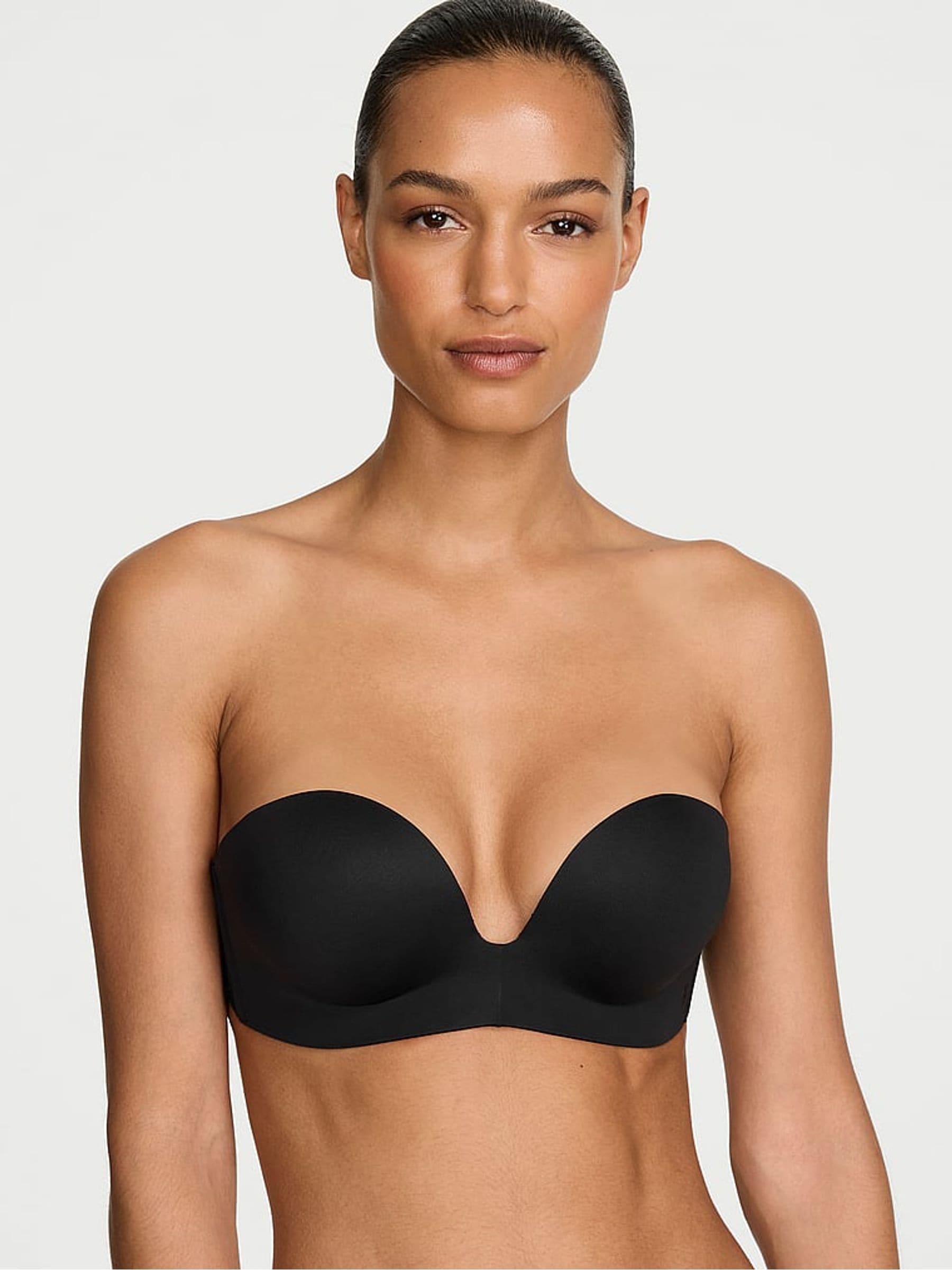 Victoria's Secret Black Add 2 Cups Push Up Bombshell Strapless Bra