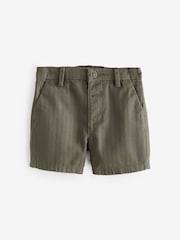 Khaki Green Textured Chino Shorts - Image 1 of 1