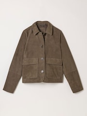 FatFace Eliza Chocolate Brown Petite Petite Suede Jacket - Image 5 of 5
