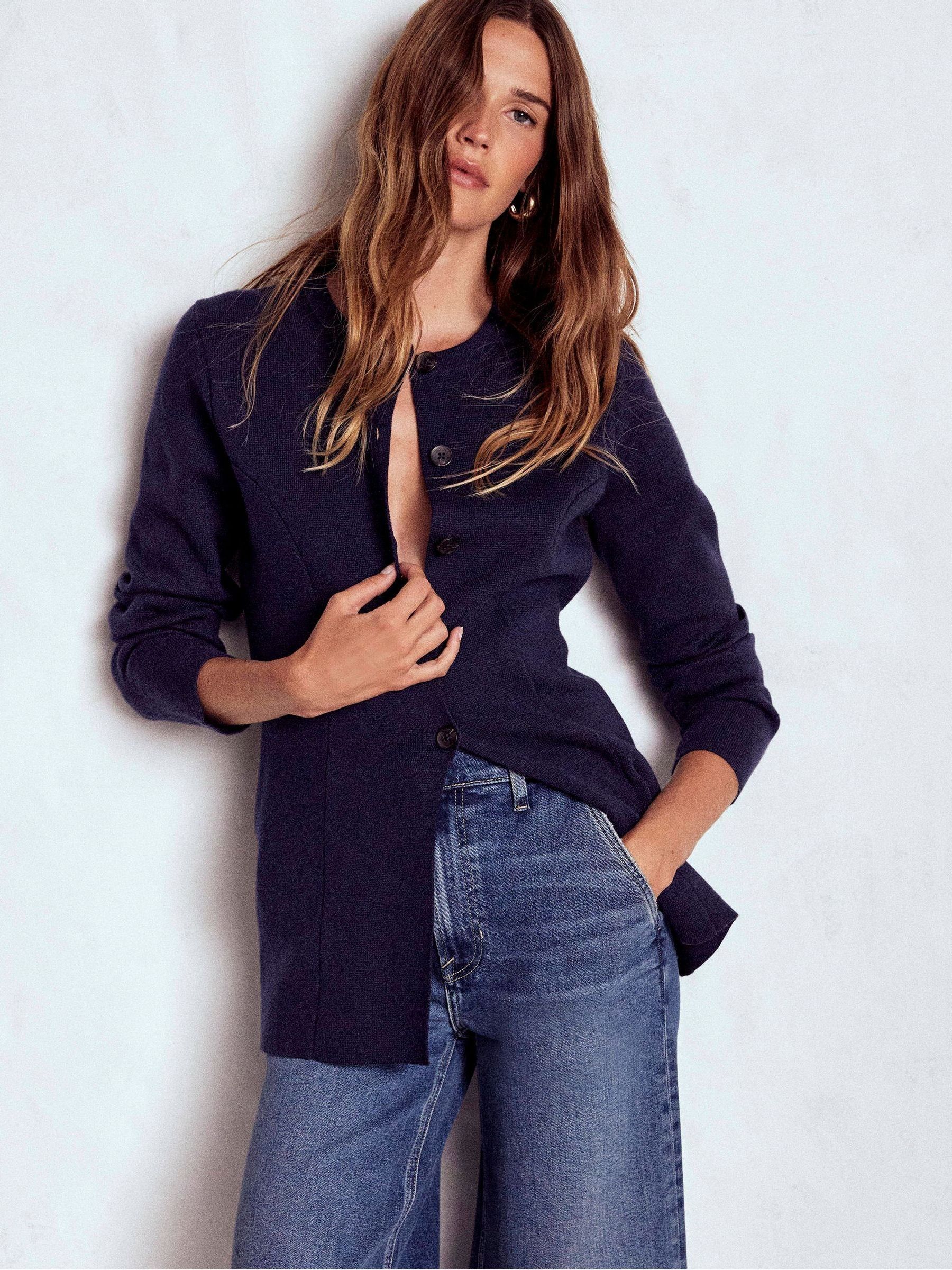 Boden Women's Navy Joanna Fitted Knitted Jacket