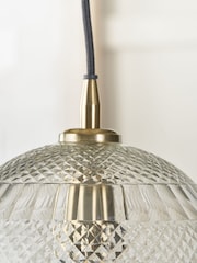 Pacific Clear Giselle Diamond Design Handcut Glass Dome Pendant Ceiling Light - Image 4 of 6