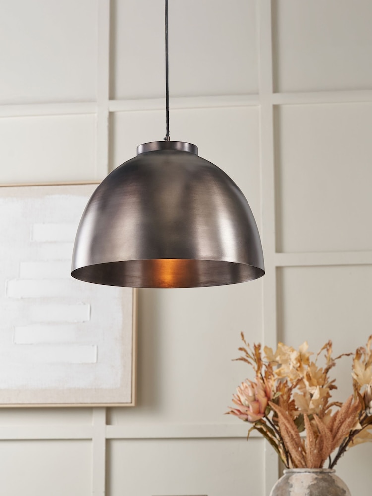 Pacific Antique Brass Harlem Domed Metal Pendant Ceiling Light - Image 1 of 5