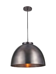 Pacific Antique Brass Harlem Domed Metal Pendant Ceiling Light - Image 4 of 5