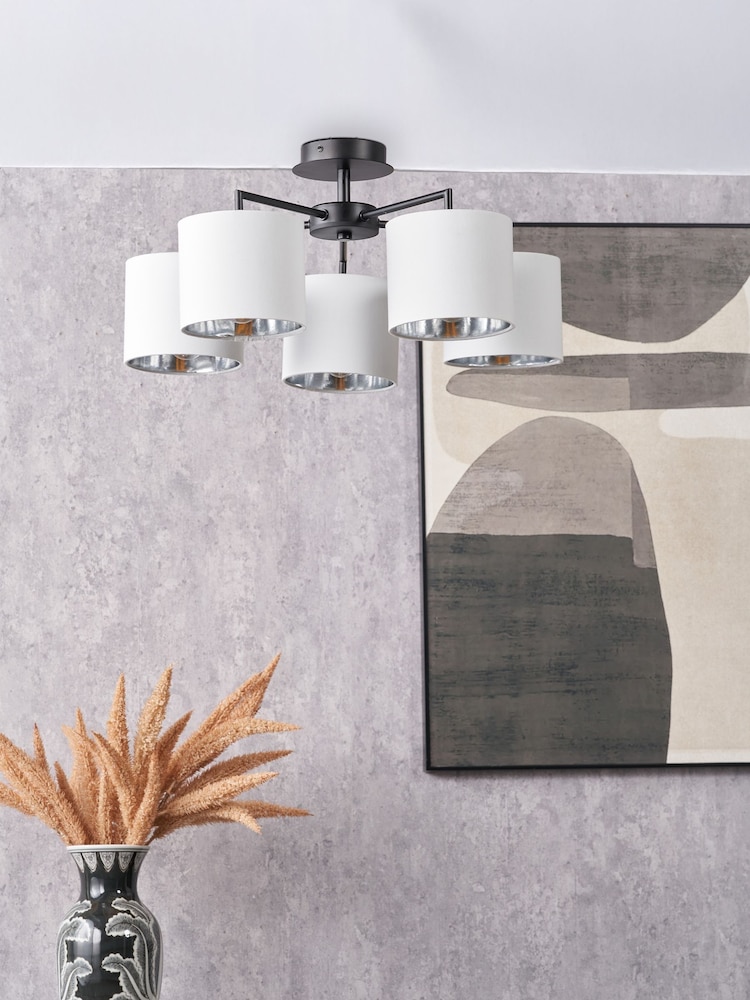 Pacific Black Elin 5 Light Pendant Ceiling Light - Image 1 of 6 Pacific Black Elin 5 Light Pendant Ceiling Light - Image 1 of 6