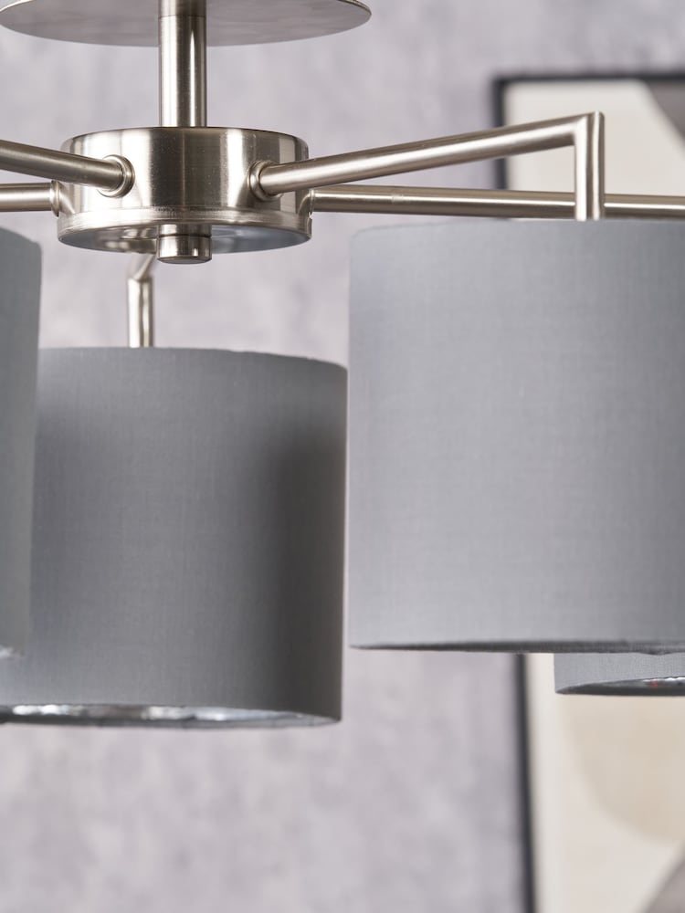 Pacific Silver Elin 5 Light Pendant Ceiling Light - Image 2 of 6 Pacific Silver Elin 5 Light Pendant Ceiling Light - Image 2 of 6