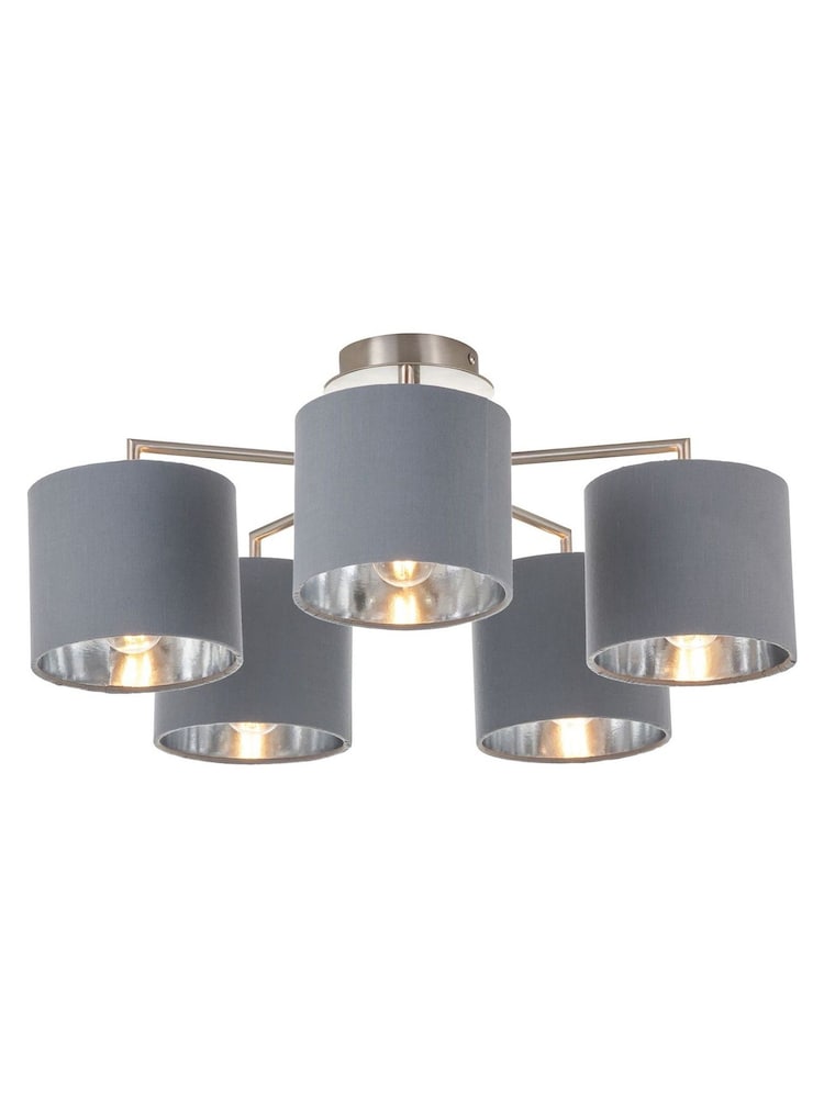 Pacific Silver Elin 5 Light Pendant Ceiling Light - Image 6 of 6 Pacific Silver Elin 5 Light Pendant Ceiling Light - Image 6 of 6