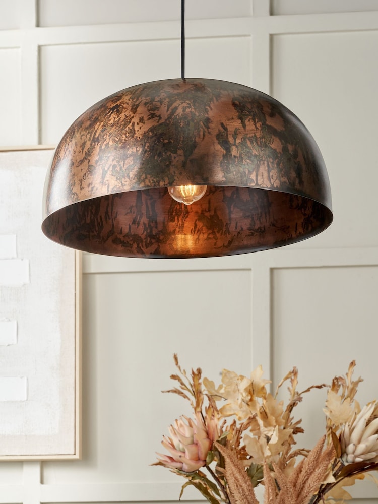 Pacific Copper Mason Wide Domed Metal Pendant Ceiling Light - Image 1 of 6