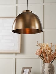 Pacific Antique Brass Harlem Domed Metal Pendant Ceiling Light - Image 1 of 6