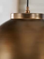 Pacific Antique Brass Harlem Domed Metal Pendant Ceiling Light - Image 3 of 6