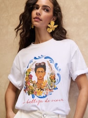 Lipsy White Tropical Printed T-Shirt - Image 1 of 4