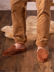 Marrón - Lakeland Leather Sheepskin Moccasin Slider Slippers - Imagen 1 de 6