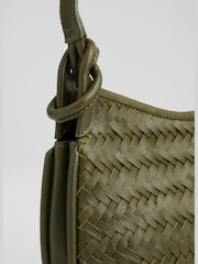 LK Bennett Olive Green Harley Weave Cross-Body Bag - Image 2 of 4