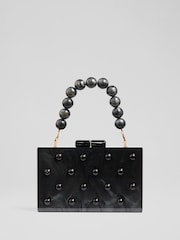 LK Bennett Black Malia Box Clutch Bag - Image 2 of 3