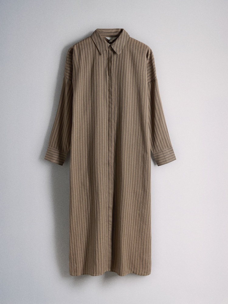 The Set 2 Pack Maxi Cotton Beach Shirt Dresses Burgundy Red/Mink Brown - Image 2 of 5