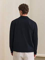 Black Regular Fit Motionflex Smart Twill Zip Shacket - Image 3 of 8