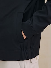 Black Regular Fit Motionflex Smart Twill Zip Shacket - Image 8 of 8