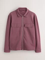 Mauve Pink N. Premium Jersey Zip Through Shacket - Image 1 of 5