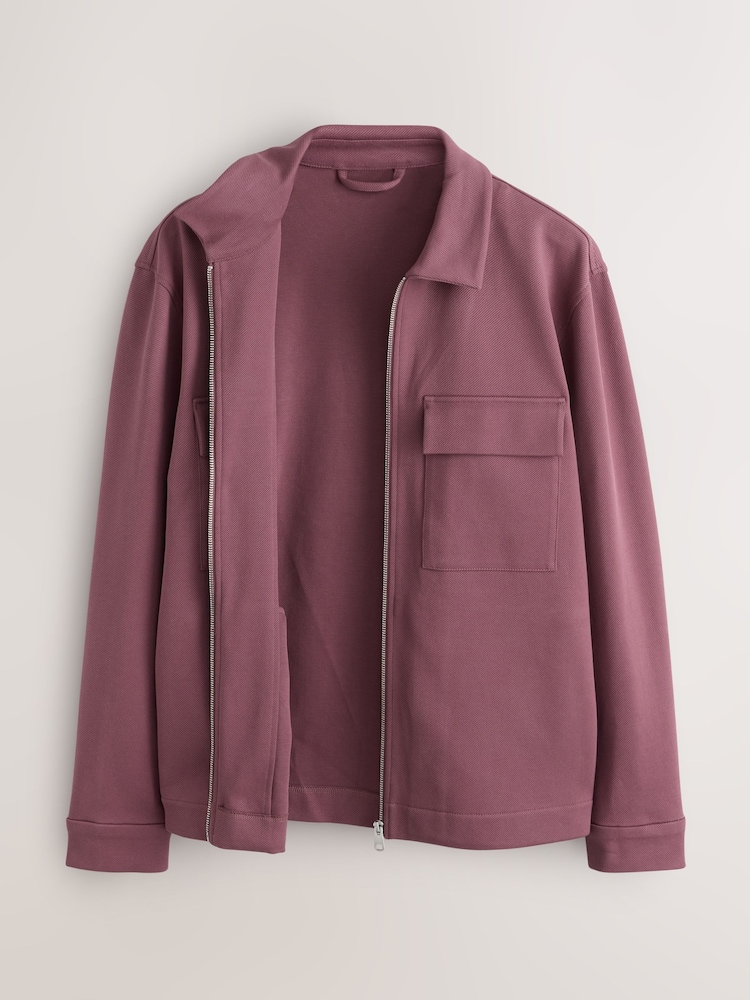 Mauve Pink N. Premium Jersey Zip Through Shacket - Image 2 of 5