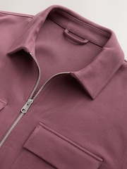 Mauve Pink N. Premium Jersey Zip Through Shacket - Image 3 of 5