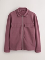 Mauve Pink N. Premium Jersey Zip Through Shacket - Image 8 of 12