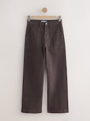 Chocolate Brown Utility Wide Leg Jeans - Image 6 of 8