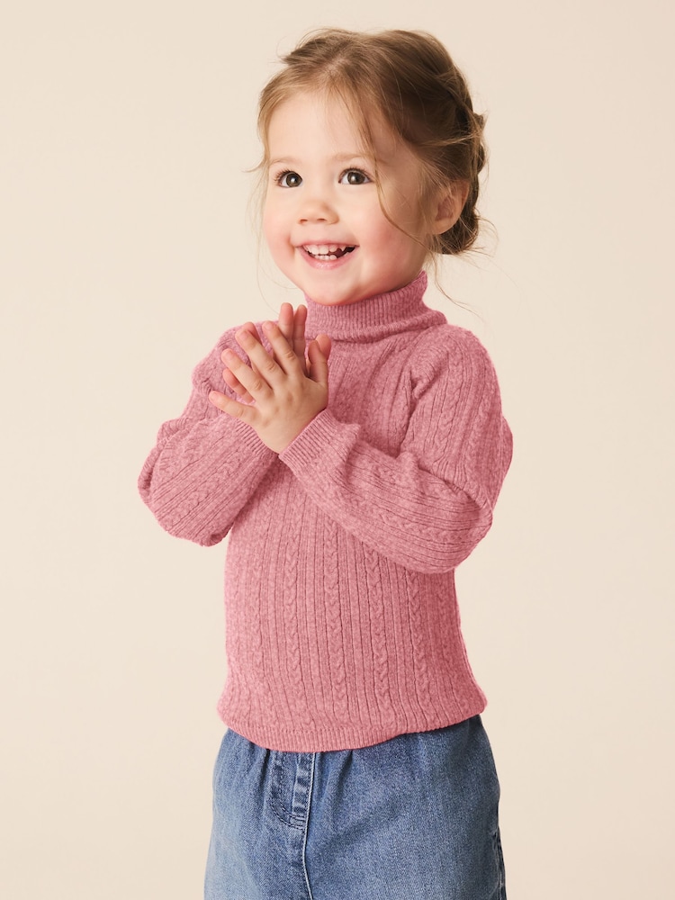 Pink - Roll Neck Jumper (3miezi-10miaka) - Picha 2 kati ya 8