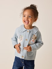 Blue Rabbit and Mouse Collar Cardigan (3mths-7yrs) - Image 2 of 9