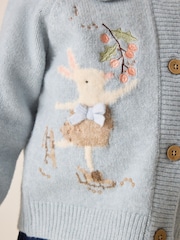 Blue Rabbit and Mouse Collar Cardigan (3mths-7yrs) - Image 5 of 9