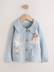 Blue Rabbit and Mouse Collar Cardigan (3mths-7yrs) - Image 6 of 9