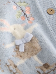 Blue Rabbit and Mouse Collar Cardigan (3mths-7yrs) - Image 8 of 9