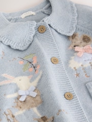Blue Rabbit and Mouse Collar Cardigan (3mths-7yrs) - Image 9 of 9