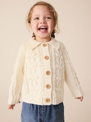 Ecru Chunky Bobble Cardigan (3mths-10yrs) - Image 1 of 4