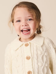 Ecru Chunky Bobble Cardigan (3mths-10yrs) - Image 3 of 4