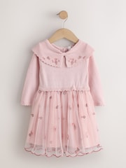 Pink Occassion Bow Collar Dress (3mths-10yrs) - Image 5 of 8