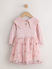 Pink Occassion Bow Collar Dress (3mths-10yrs) - Image 6 of 8