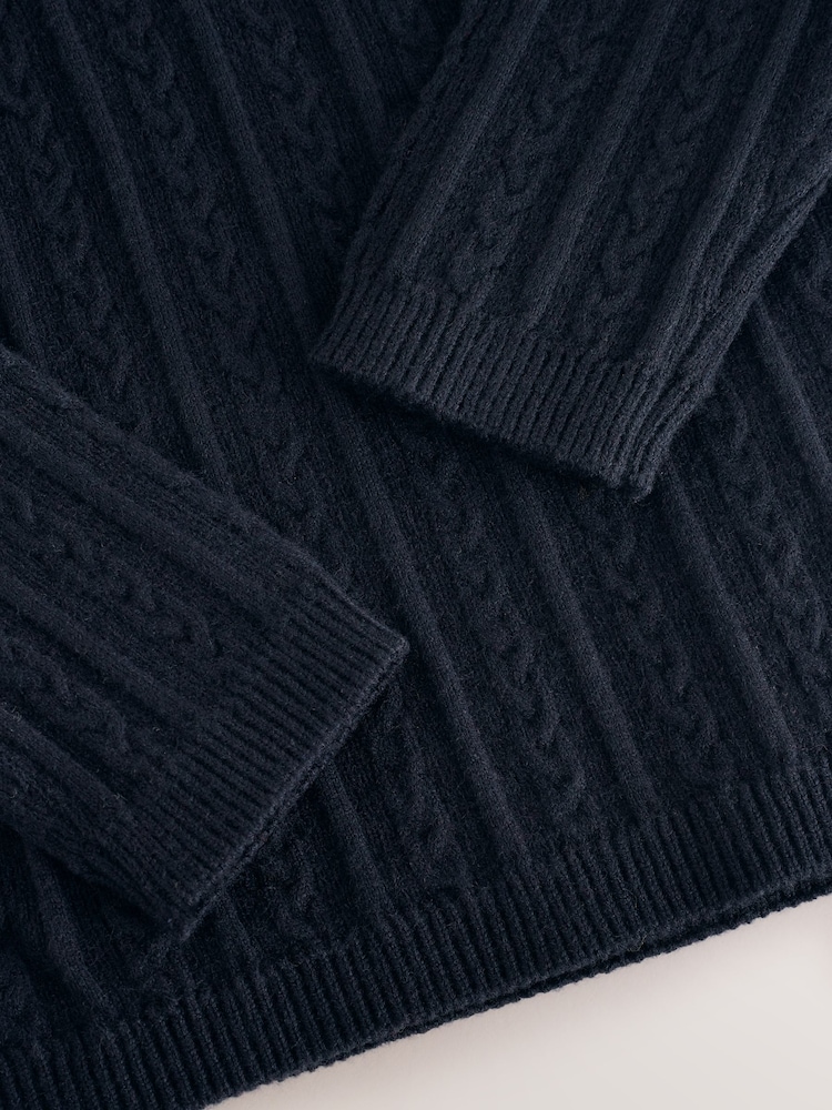 Navy Roll Neck Jumper (3mths-10yrs) - Image 4 of 4 Navy Roll Neck Jumper (3mths-10yrs) - Image 4 of 4