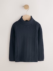 Navy Roll Neck Jumper (3mths-10yrs) - Image 6 of 9