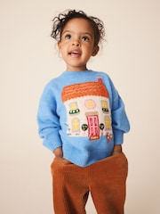 Blue Boxy Jumper (3mths-7yrs) - Image 1 of 3