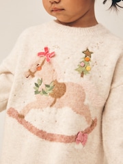 Ecru Rocking Horse - Knitted Jumper Dress (3mths-7yrs) - Bild 4 von 9