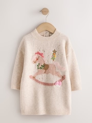 Ecru Rocking Horse - Knitted Jumper Dress (3mths-7yrs) - Bild 6 von 9